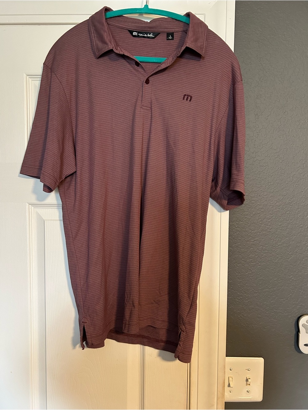 Travis Mathew Men's Mauve Stripe Polo